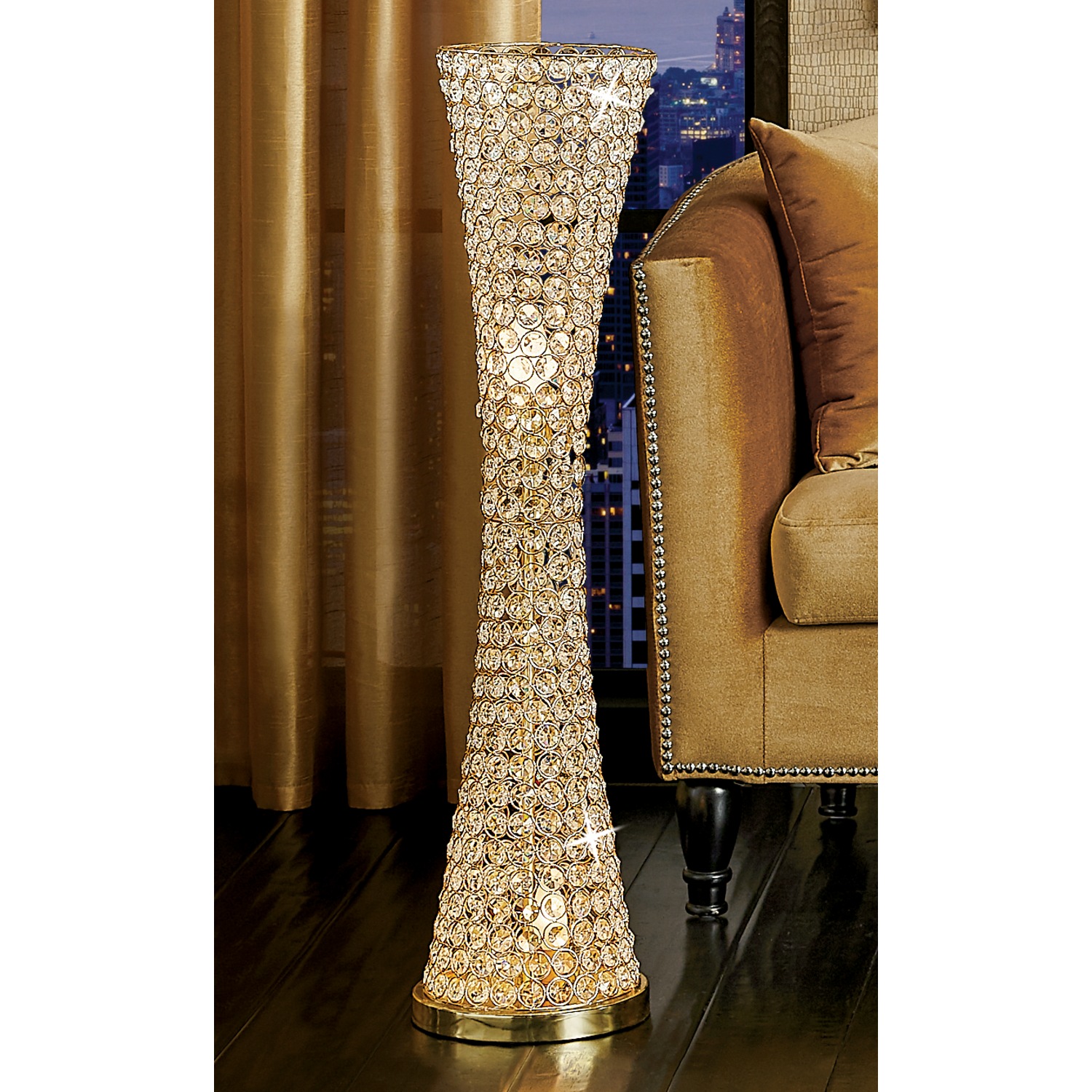 Large crystal floor lamp cheap