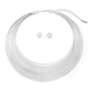 Multi-Wire Collar and Earring Set, , large