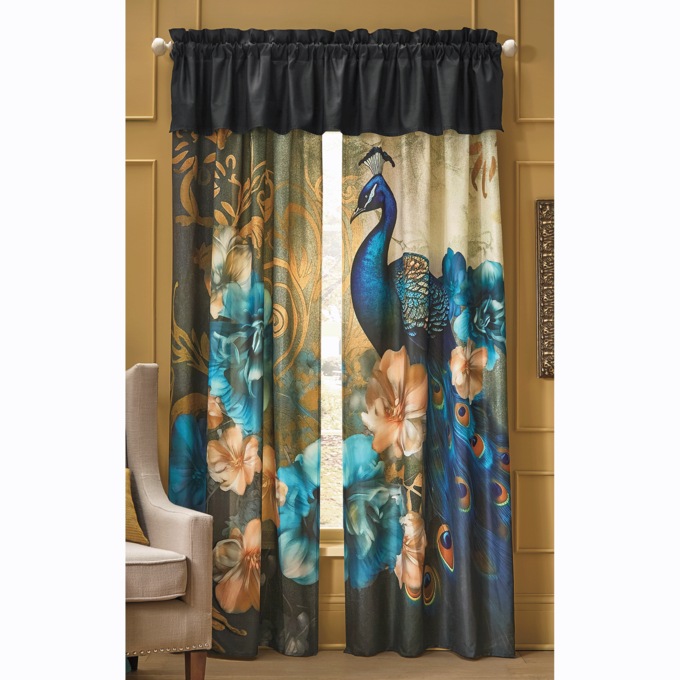 Elegant Peacock Valance, , large