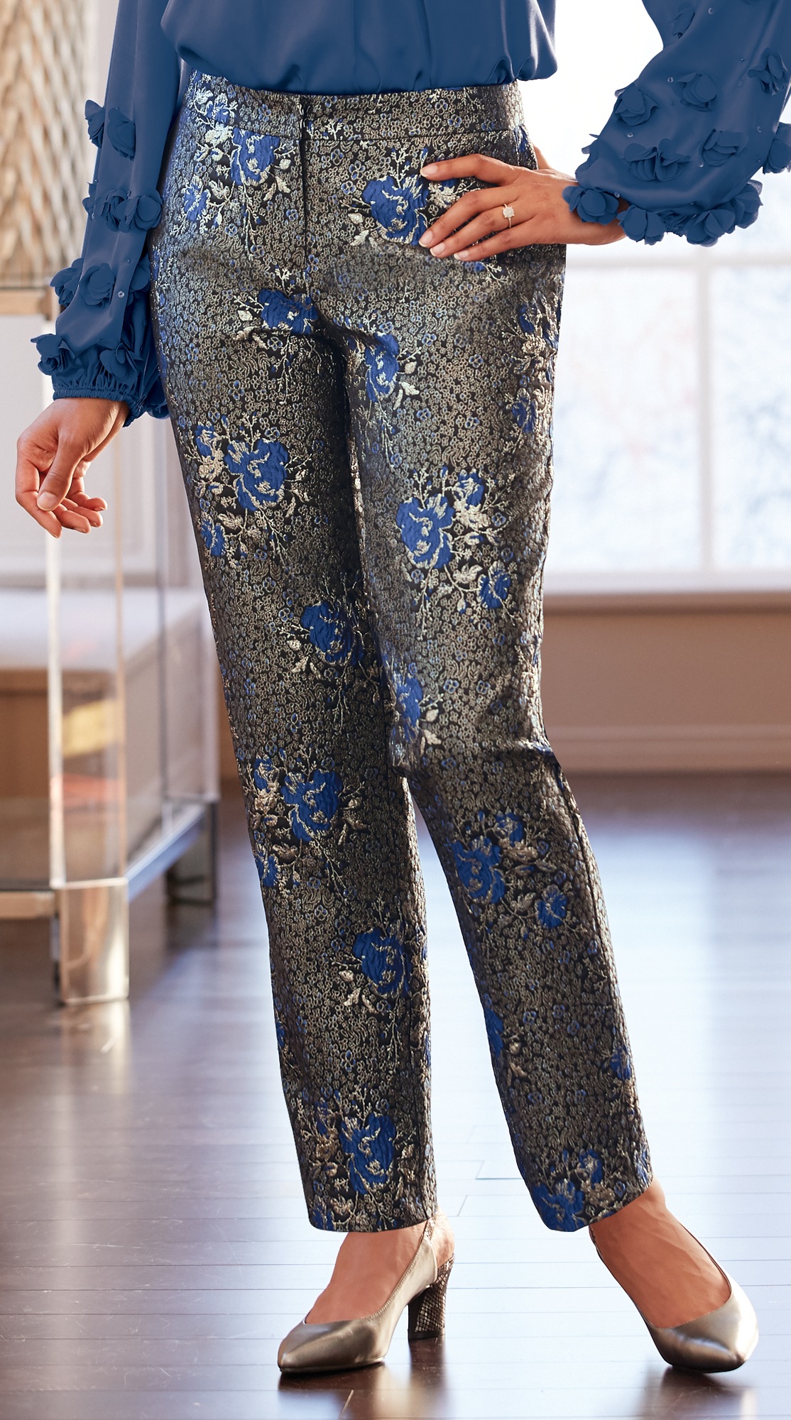 NEW WOMENS SIZE LARGE BLACK BAROQUE PRINTED LEGGINGS PANTS by MONROE /& MAIN