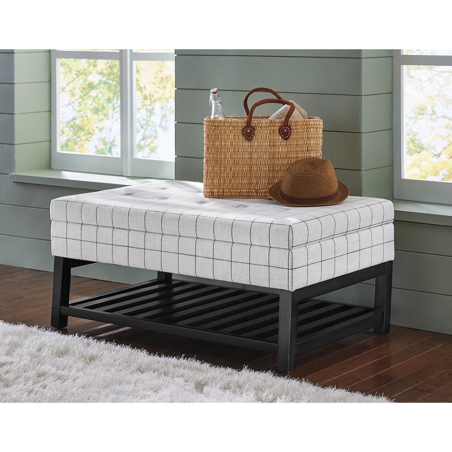 Hudson Storage Bench Midnight Velvet