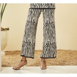Jayda Jacquard Zebra-Print Pant, , large