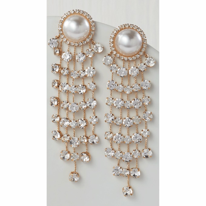 Crystal Fringe Earrings, , large