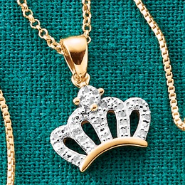 Diamond Crown Pendant, , large
