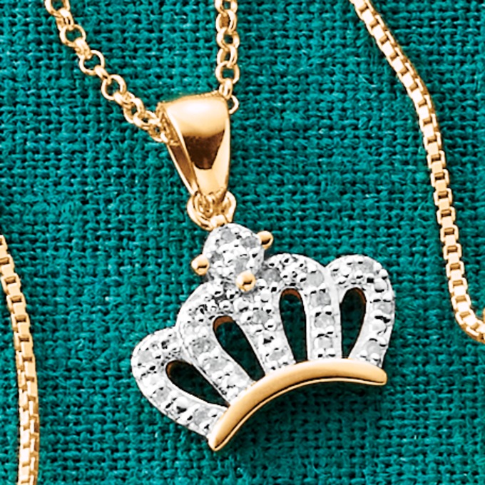 Diamond Crown Pendant, , large