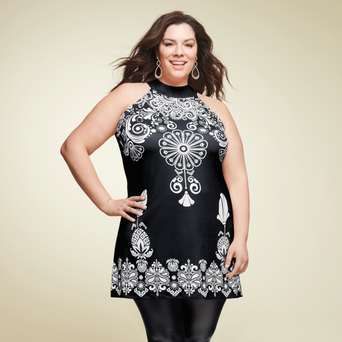 Carol Tunic, Black White, large