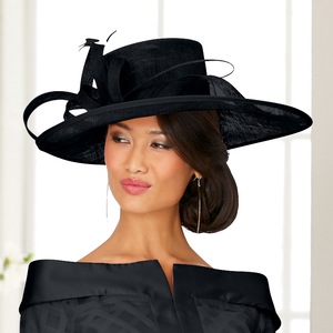 Asymmetrical Feather Hat, , large