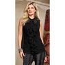 Florence Sheer Sleeveless Tunic with Cascading Ruffles and Shirt-Tail Hem, , large