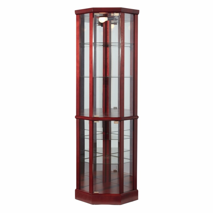 Lit Corner Curio Cabinet, , large