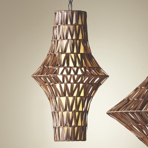 Elongated Rattan Swag Light, , large