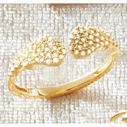 10K Gold Wings/Cubic Zirconia Ring, , large