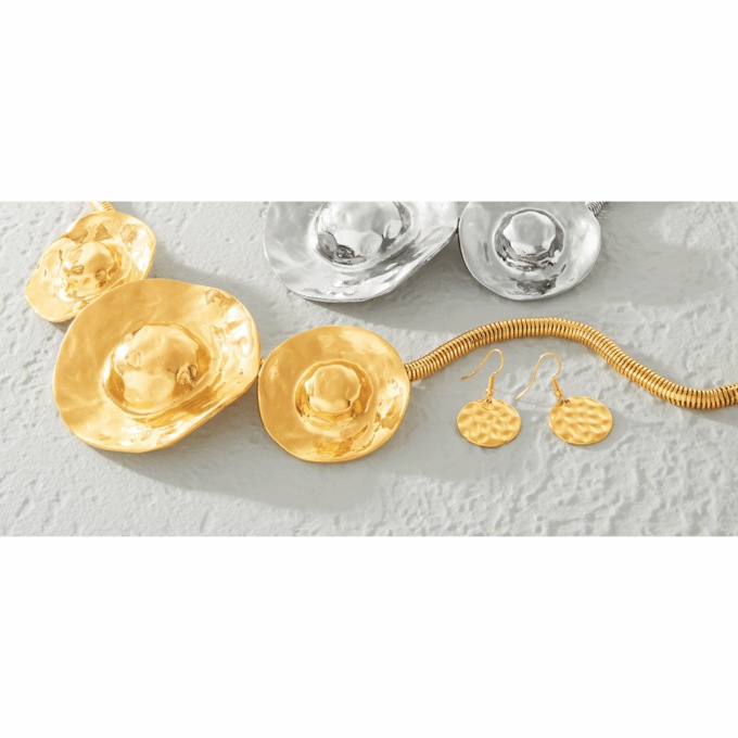 Tri-Round Necklace and Earring Set, , large