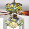 Stained Glass Peacock Ceiling Fan, , large