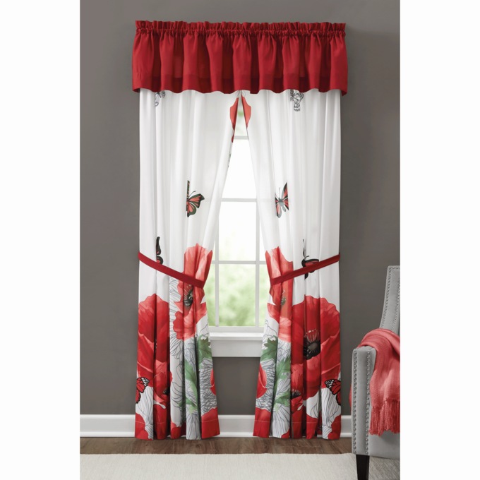 Paris Poppies Valance, , large