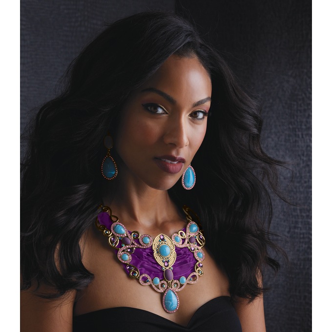 Ornate Blues/Purple Necklace, , large