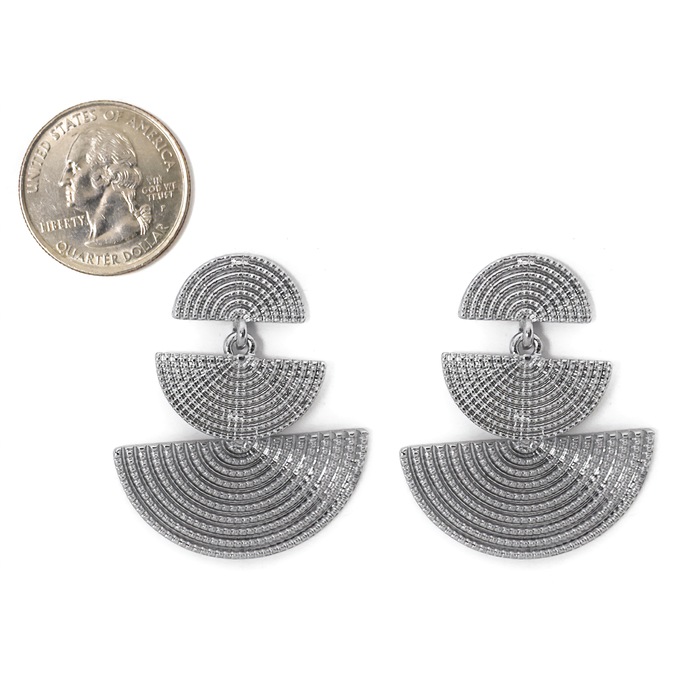 Metal Drop Post Earrings, , large