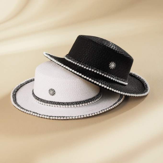 Pearl-Trim Sun Hat, , large