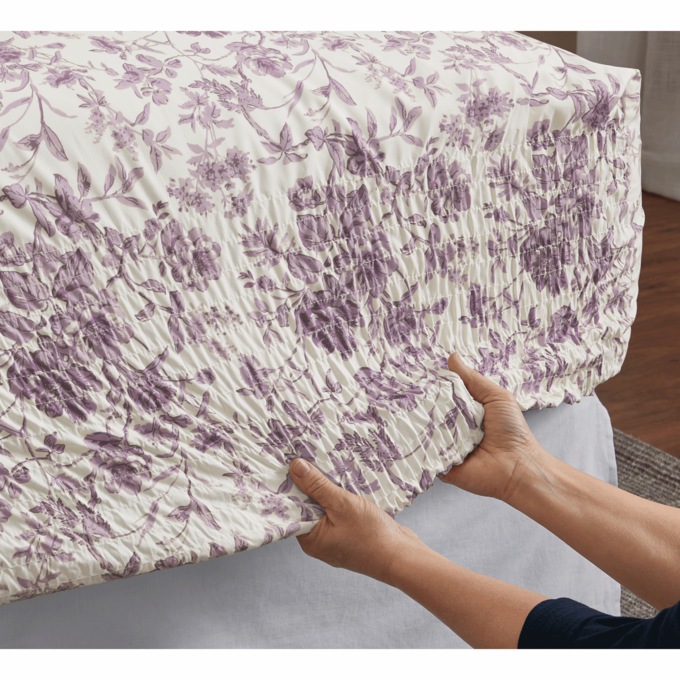 Bedtite Toile Microfiber Sheet Set, Purple, large