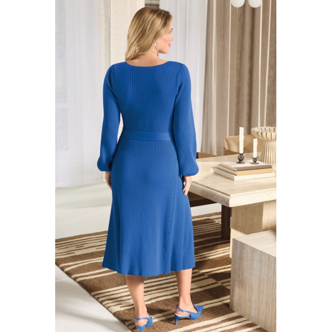 Becca A-Line Sweater Dress, Blue Frost, large