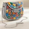 Studded Metallic Bag, , large