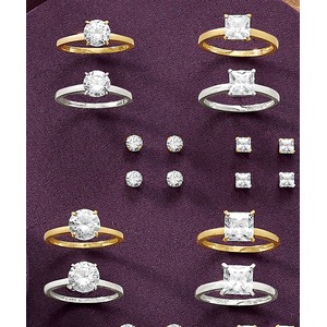 10K Gold Cubic Zirconia Ring, , large