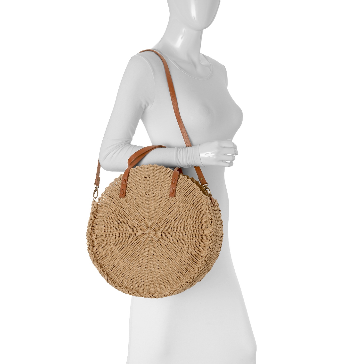 tan straw bag
