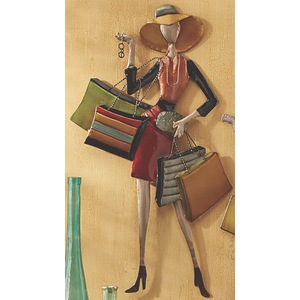 Sassy Shopping Diva Metal Wall Art, , large