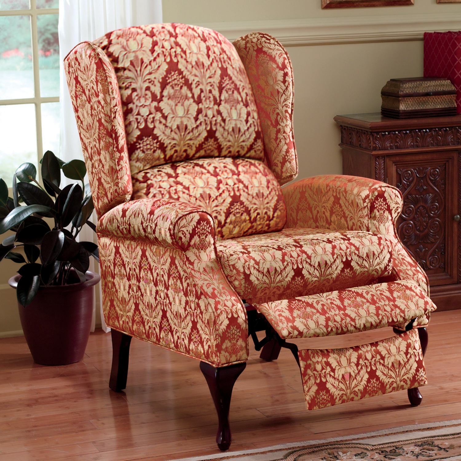 Microfiber Wingback Recliner Midnight Velvet