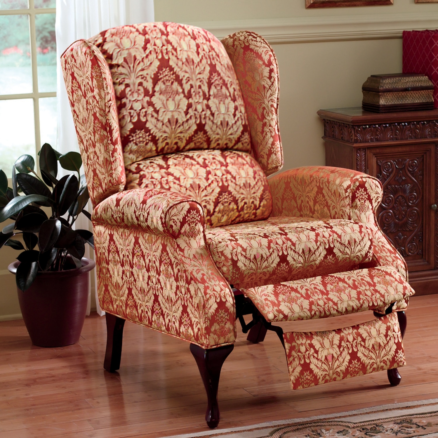 Microfiber Wingback Recliner Midnight Velvet