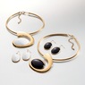 Oval Swirl Necklace and Earring Set, , large