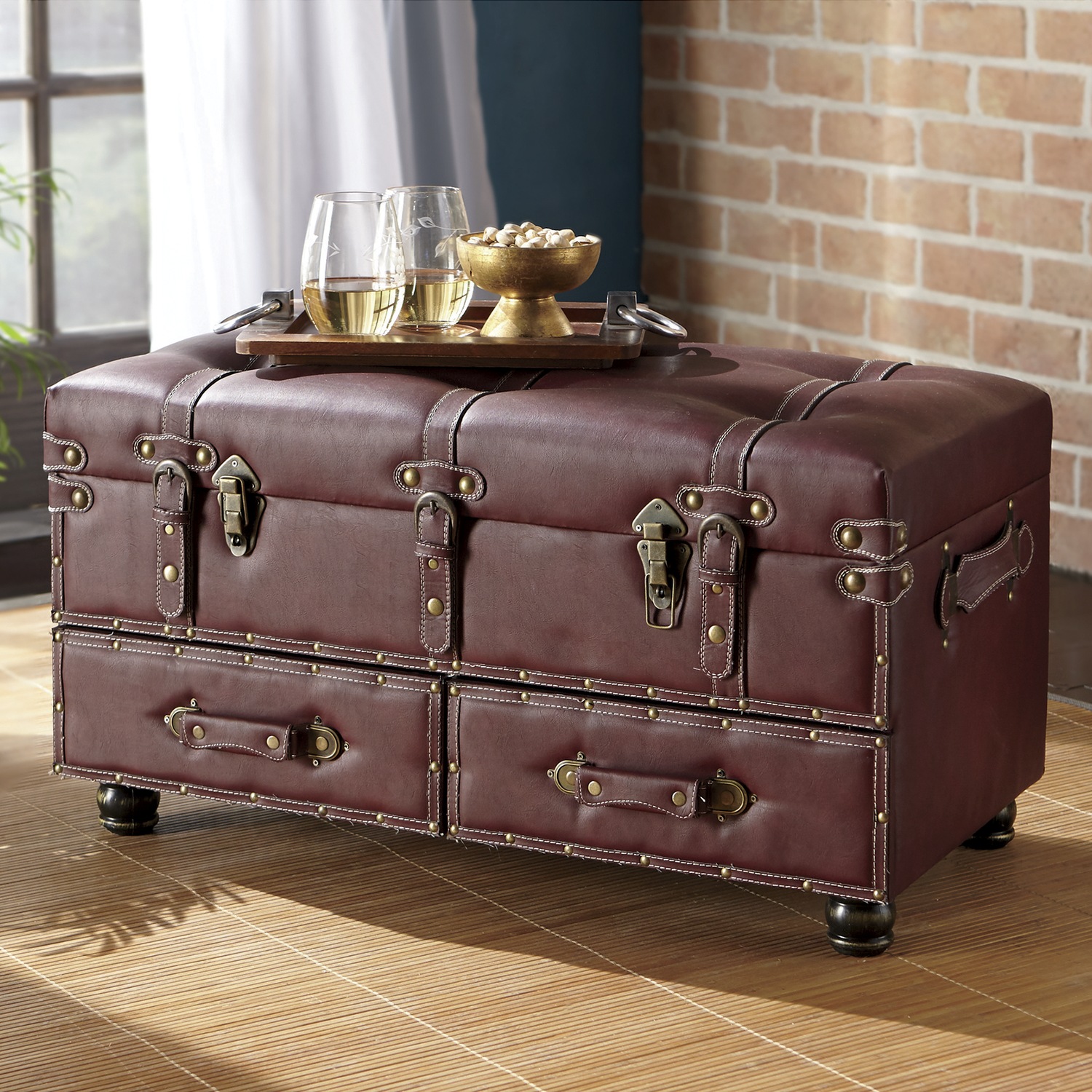 Voyager Storage Trunk Bench Midnight Velvet