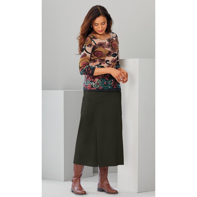 Cotton Cargo-Pocket Skirt, , large