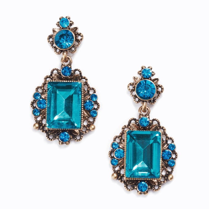 Antique-Style Crystal Earrings, , large
