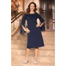Bead-Embellished A-Line Dress with Scalloped Statement Sleeves, , large