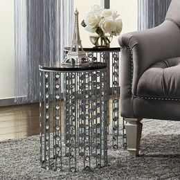Set of 2 Faux-Marble Top Tables, , large