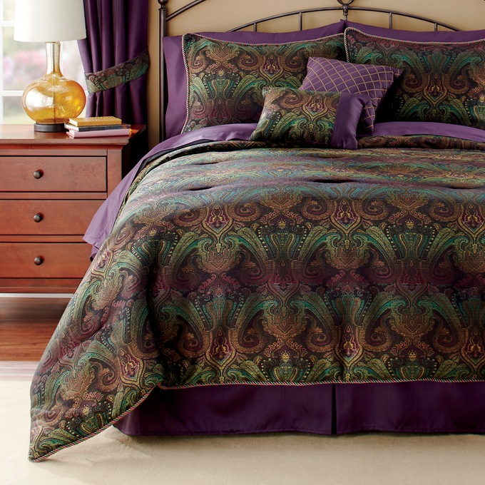 Ombre Jacquard 10-Piece Bed Set, , large