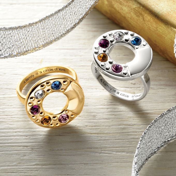 Personalized Birthstone Family Ring, , large