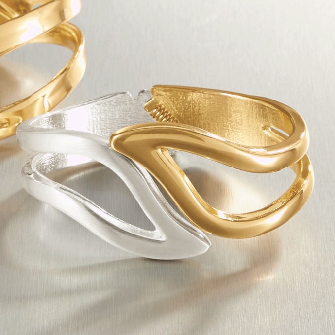 Swirl Hinged Bangle, , large