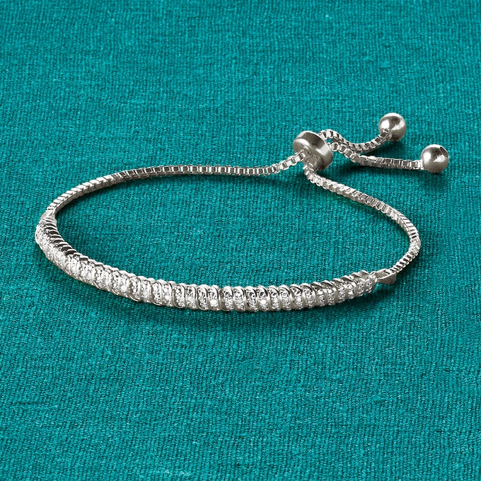 Mini Link Adjustable Diamond Bracelet, , large