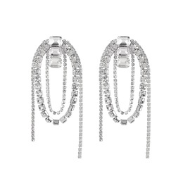 Crystal Oval Earrings, , large