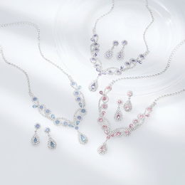 Crystal Pear-Drop Necklace &amp; Earring Set, , large
