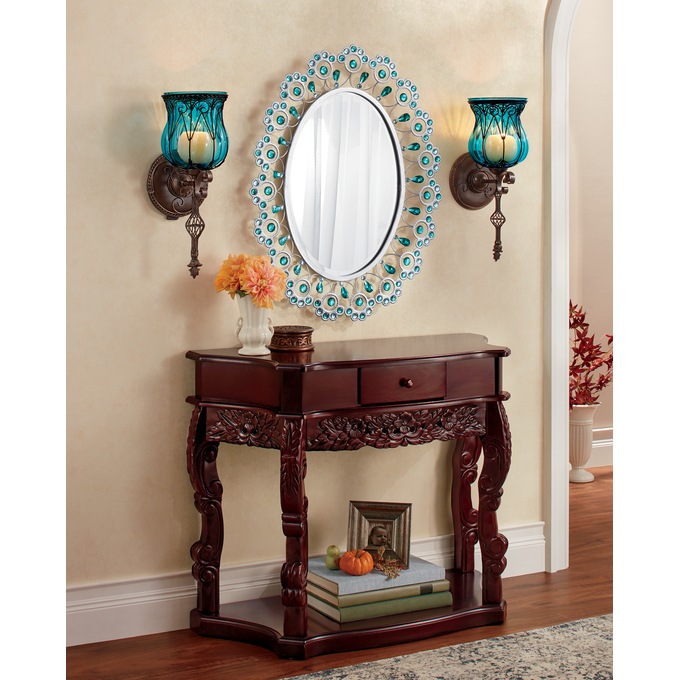 Carved Curved Console Table, , large