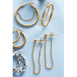 2-Pair Chain Earring Set, , large