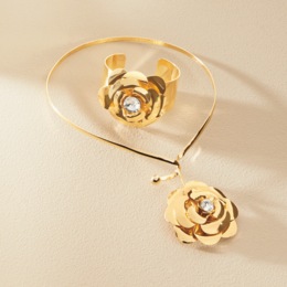 Floral Necklace &amp; Bracelet Set, , large