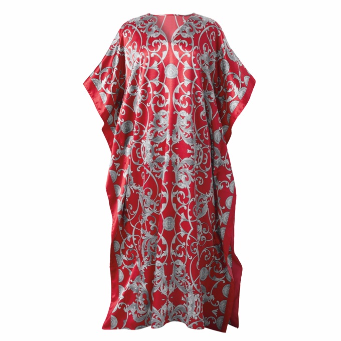 Alluring Long Caftan with V-Neck, , large