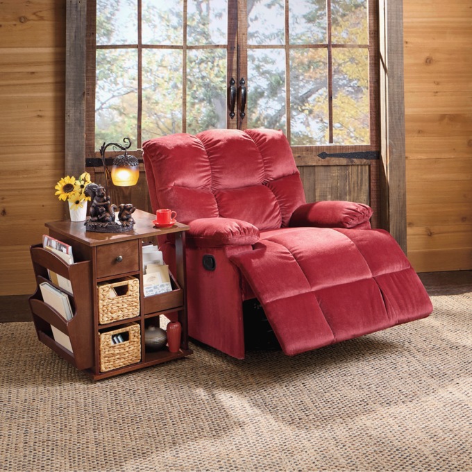Admiral Rotating End Table with Storage, Walnut, large