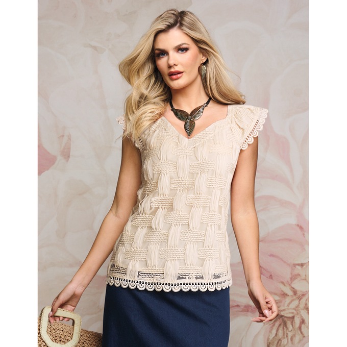 Willa Woven Top, , large