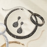 Silvertone Sparkling Crystal Jewelry Set with Necklace, Bracelet, and Earrings, , large