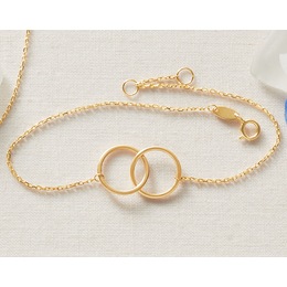 10K Gold Double Circle Bracelet, , large