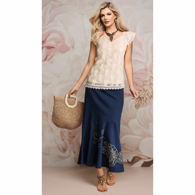 Willa Woven Top, , large
